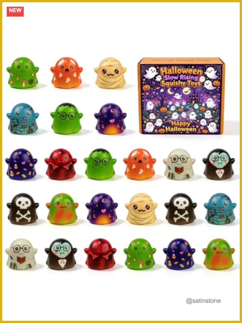24 Pack Halloween Ghost Slow Rising Squishies Party Favors Kids Boys Girls